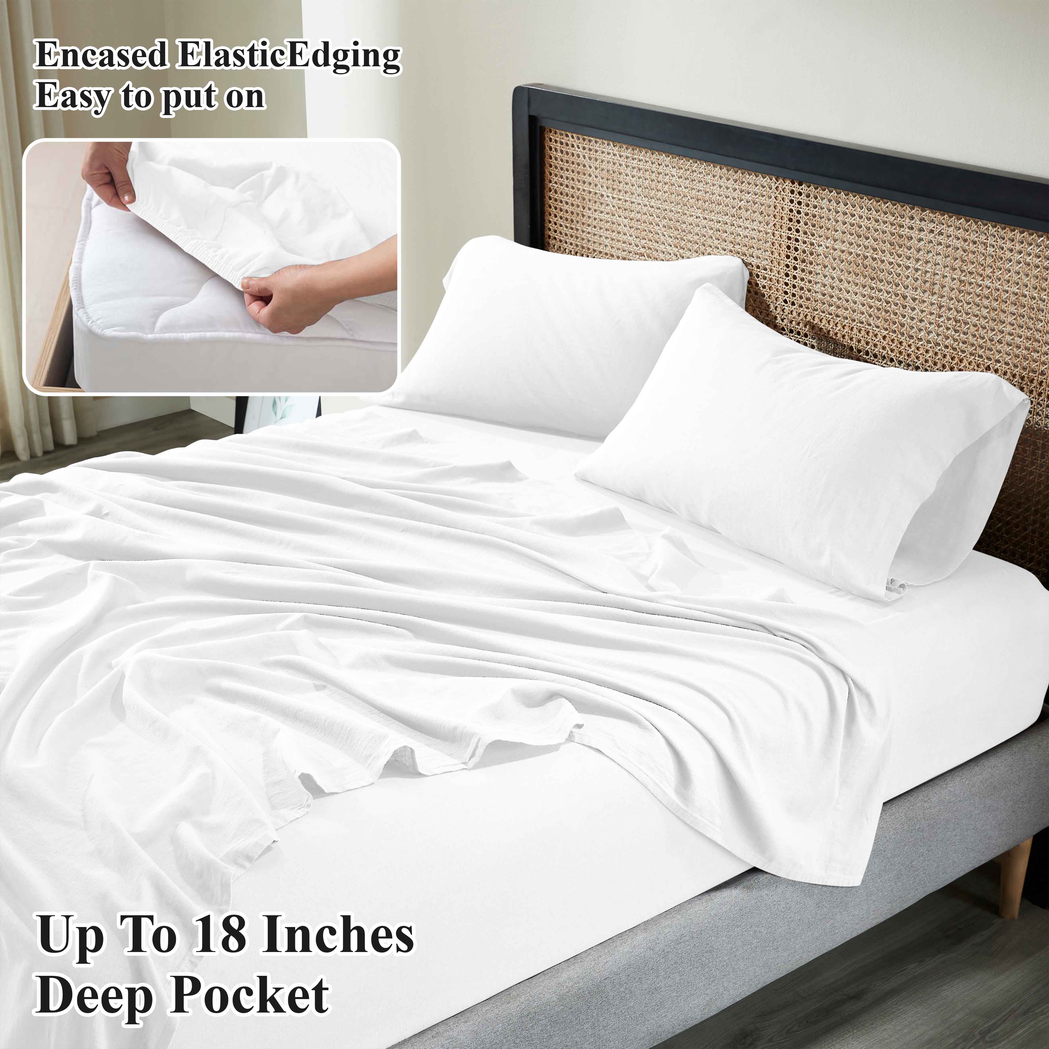 Orion Cotton Linen Blend Garment Washed Deep Pocket Bed Sheet Set - Sheet Set by Superior