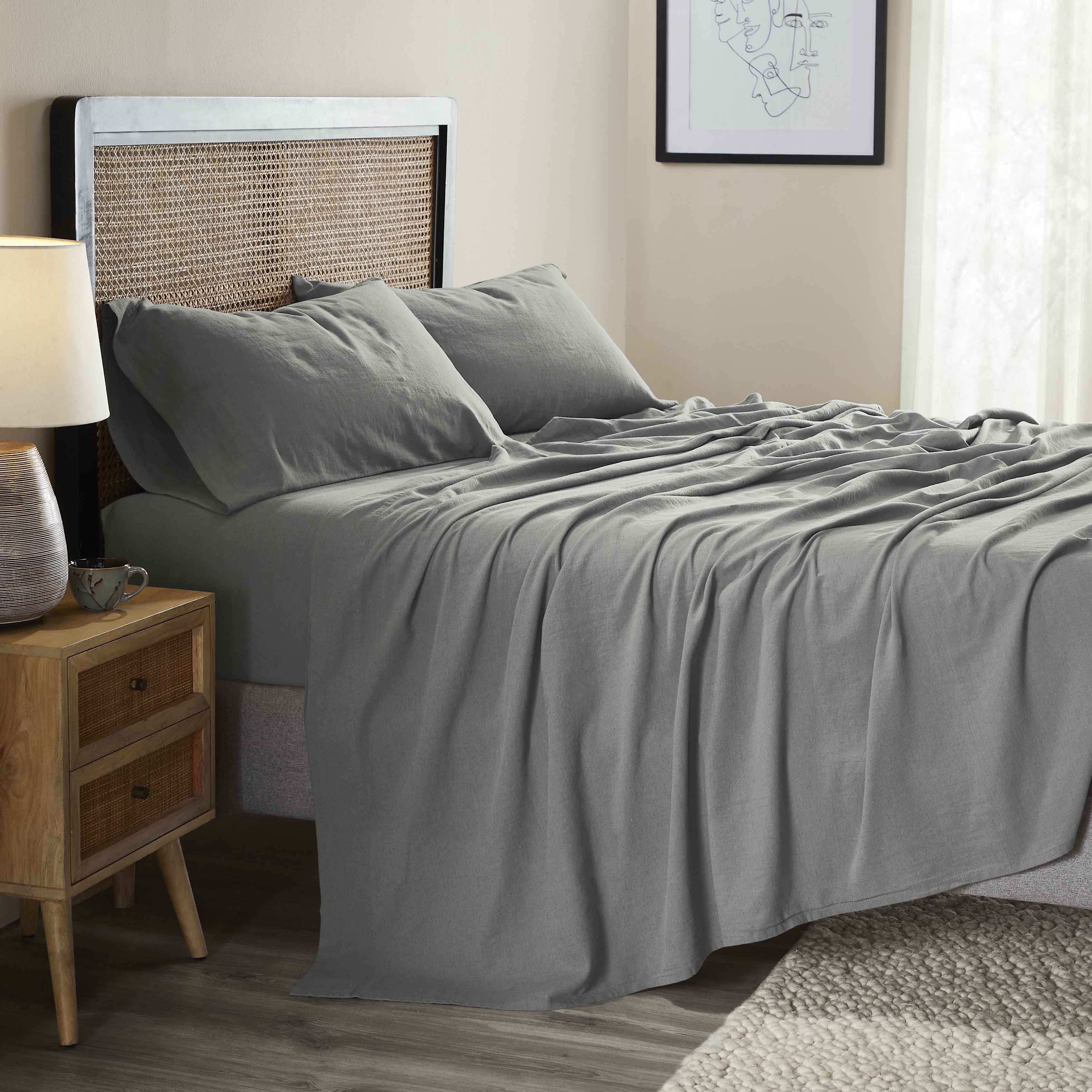 Orion Cotton Linen Blend Garment Washed Deep Pocket Bed Sheet Set - Sheet Set by Superior