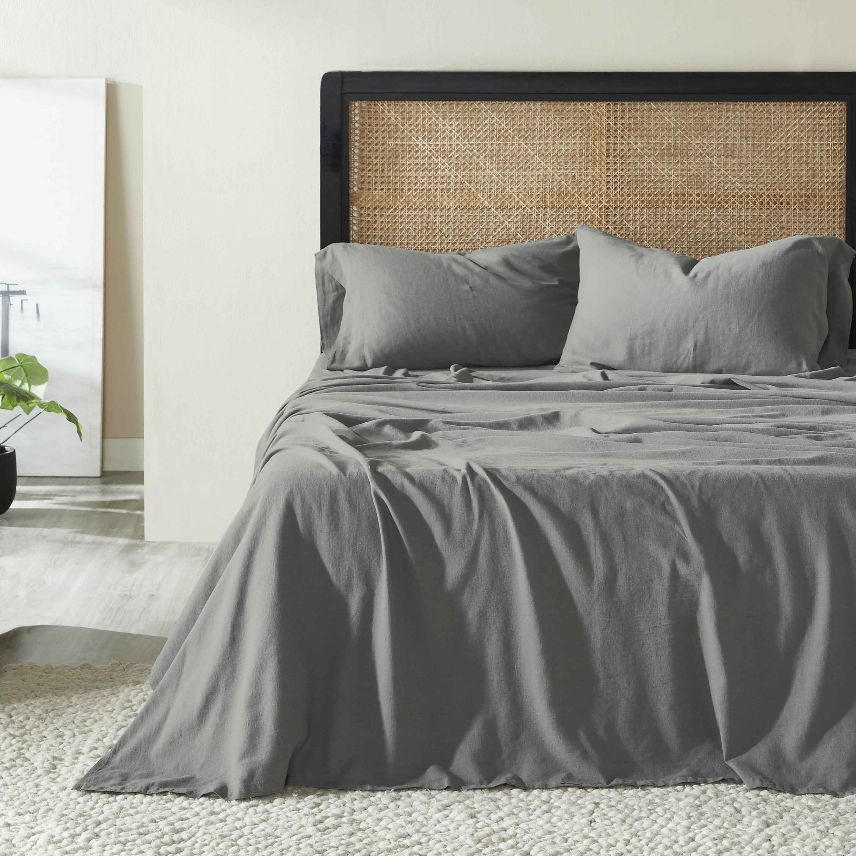 Orion Cotton Linen Blend Garment Washed Deep Pocket Bed Sheet Set - Sheet Set by Superior