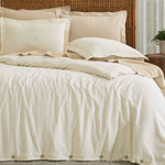 Orion Cotton Linen Garment 3 Piece Duvet Cover Set With Pillow Shams - Duvet Cover Set by Superior
