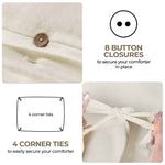 Orion Cotton Linen Garment 3 Piece Duvet Cover Set With Pillow Shams - Duvet Cover Set by Superior