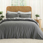 Orion Cotton Linen Garment 3 Piece Duvet Cover Set With Pillow Shams - Duvet Cover Set by Superior