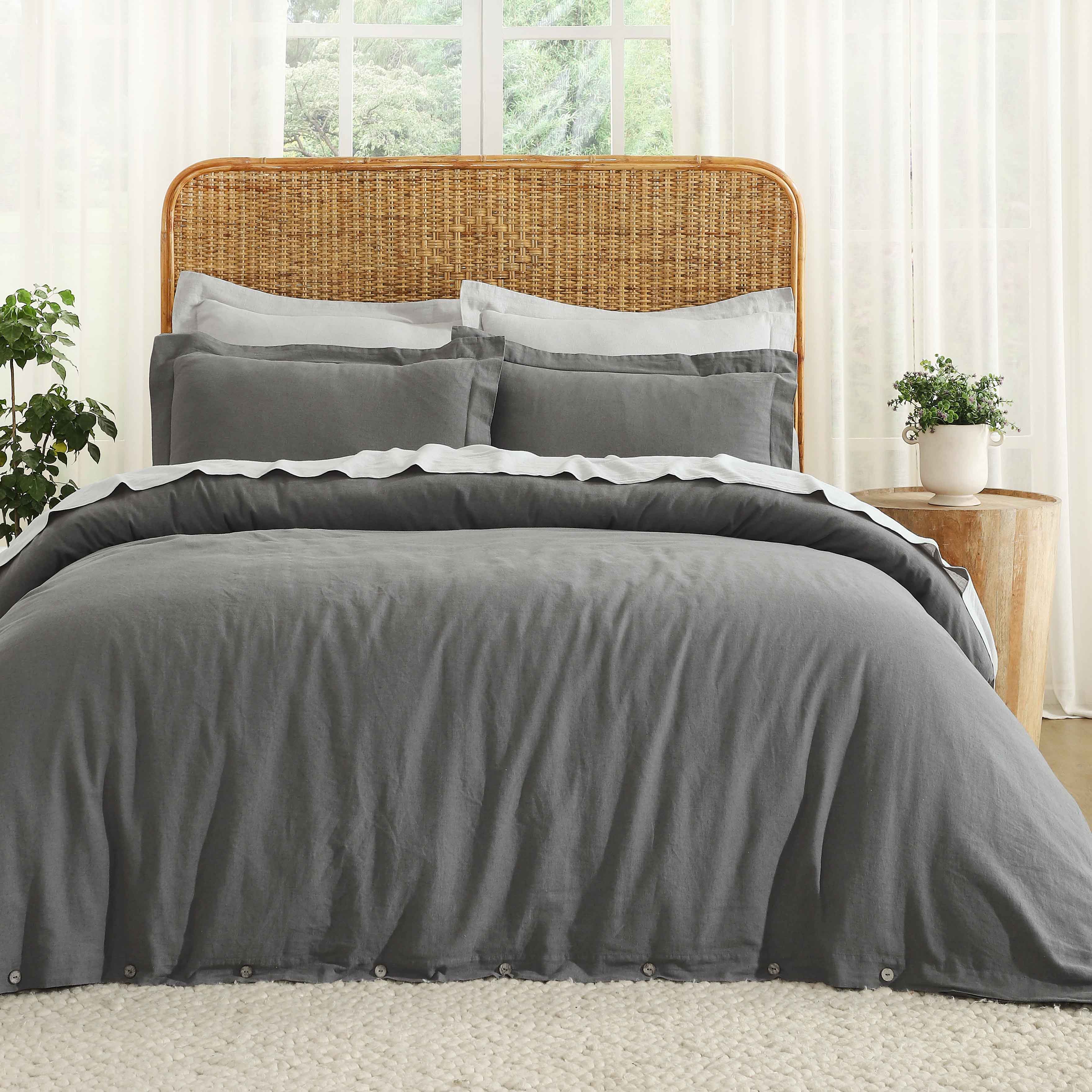 Orion Cotton Linen Garment 3 Piece Duvet Cover Set With Pillow Shams - Duvet Cover Set by Superior