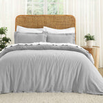 Orion Cotton Linen Garment 3 Piece Duvet Cover Set With Pillow Shams - Duvet Cover Set by Superior