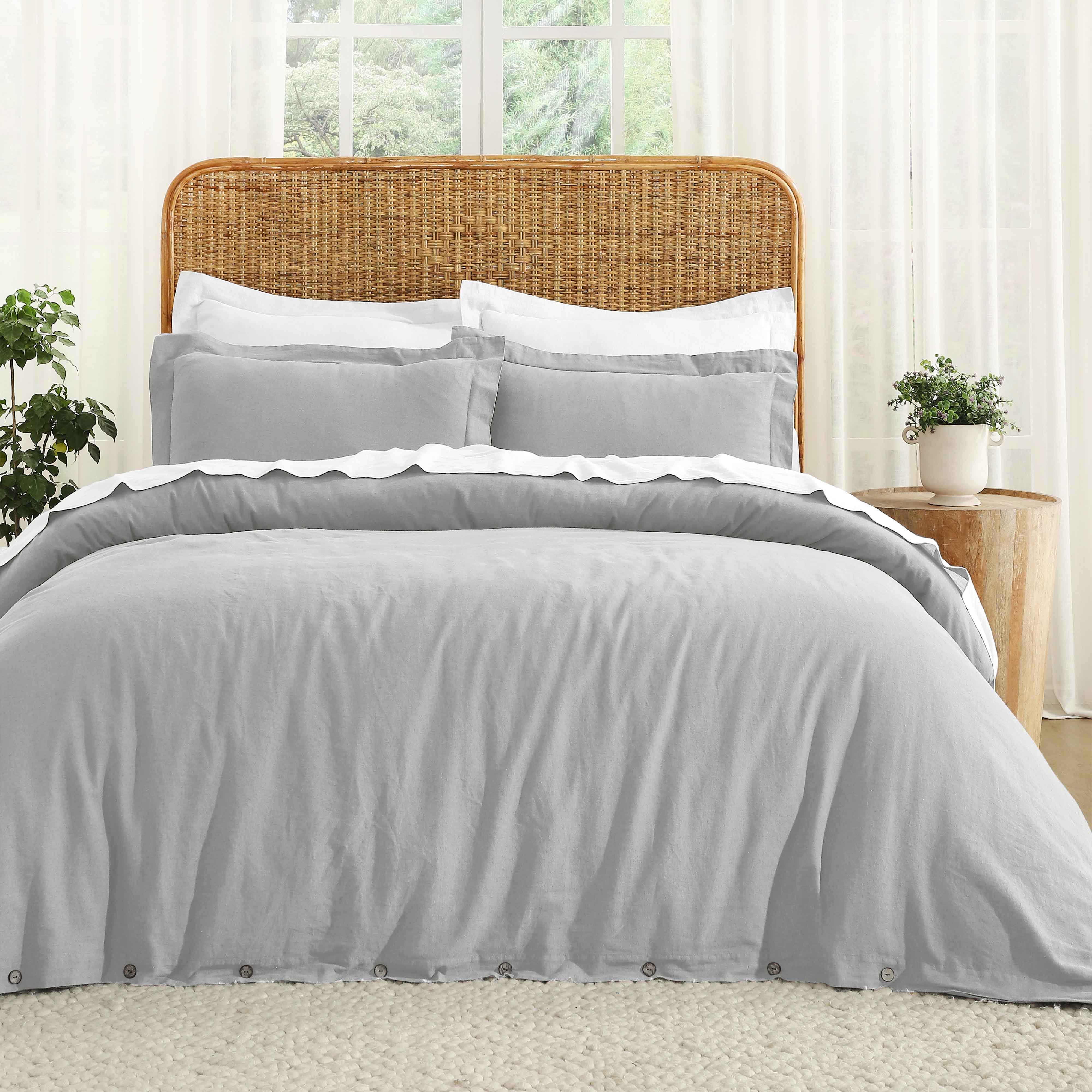 Orion Cotton Linen Garment 3 Piece Duvet Cover Set With Pillow Shams - Duvet Cover Set by Superior