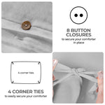 Orion Cotton Linen Garment 3 Piece Duvet Cover Set With Pillow Shams - Duvet Cover Set by Superior