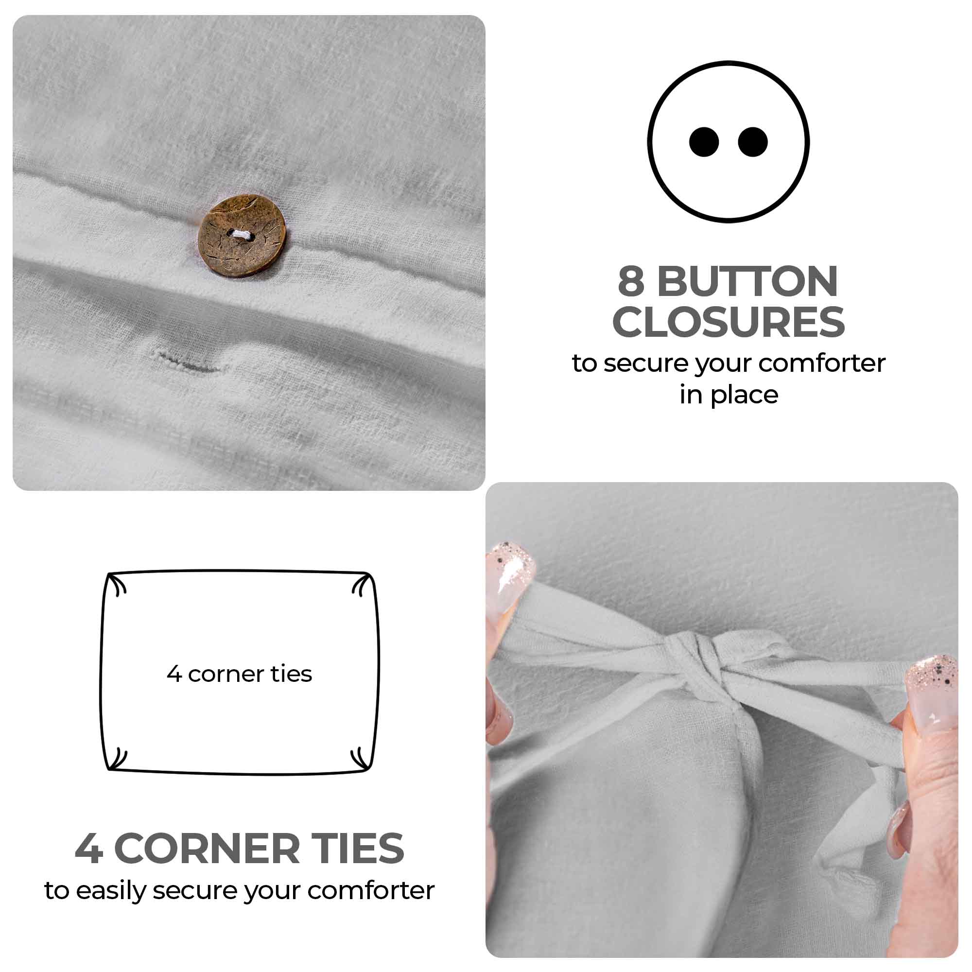Orion Cotton Linen Garment 3 Piece Duvet Cover Set With Pillow Shams - Duvet Cover Set by Superior