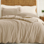 Orion Cotton Linen Garment 3 Piece Duvet Cover Set With Pillow Shams - Duvet Cover Set by Superior