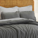 Orion Cotton Linen Garment 3 Piece Duvet Cover Set With Pillow Shams - Duvet Cover Set by Superior
