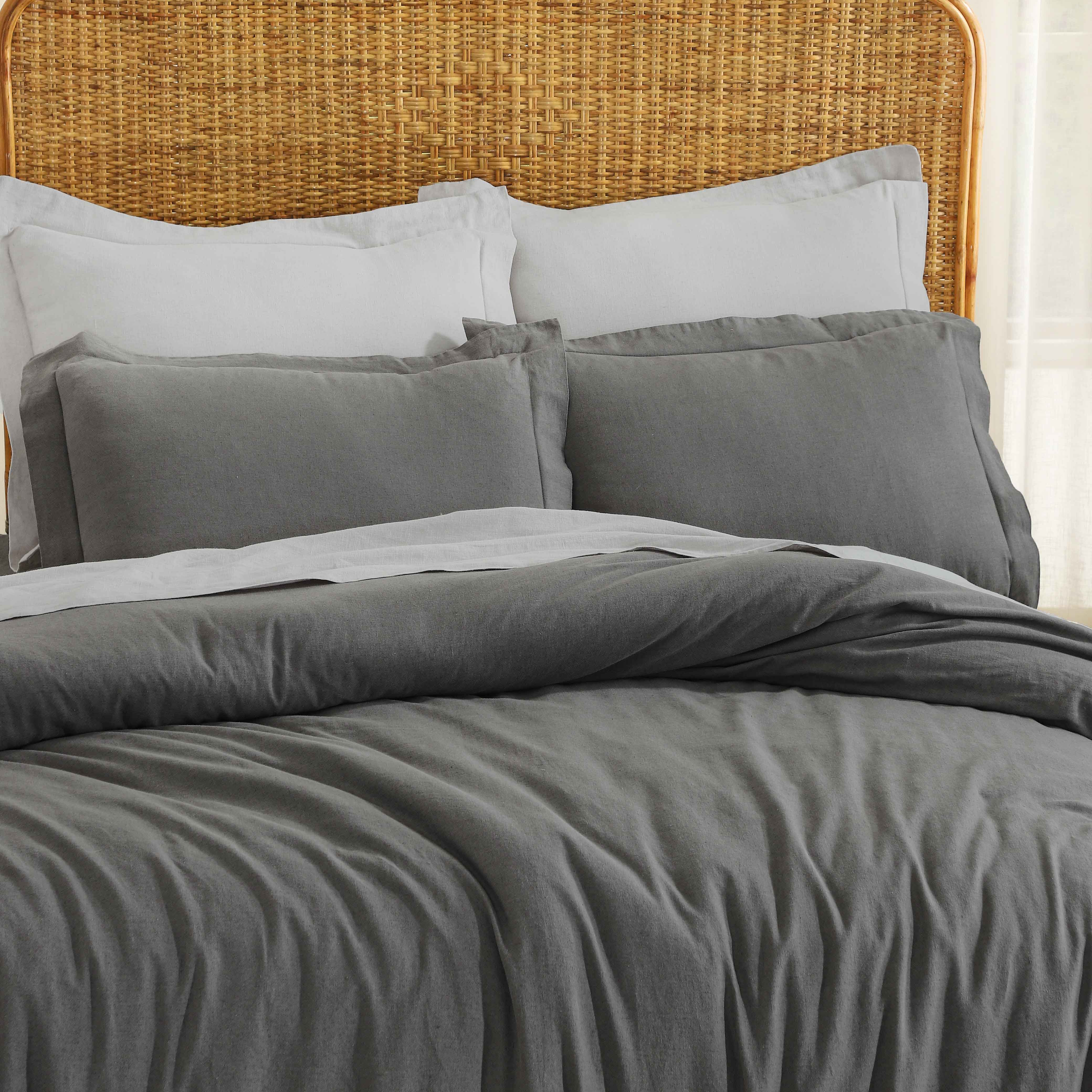 Orion Cotton Linen Garment 3 Piece Duvet Cover Set With Pillow Shams - Duvet Cover Set by Superior