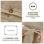 Orion Cotton Linen Garment 3 Piece Duvet Cover Set With Pillow Shams - Duvet Cover Set by Superior