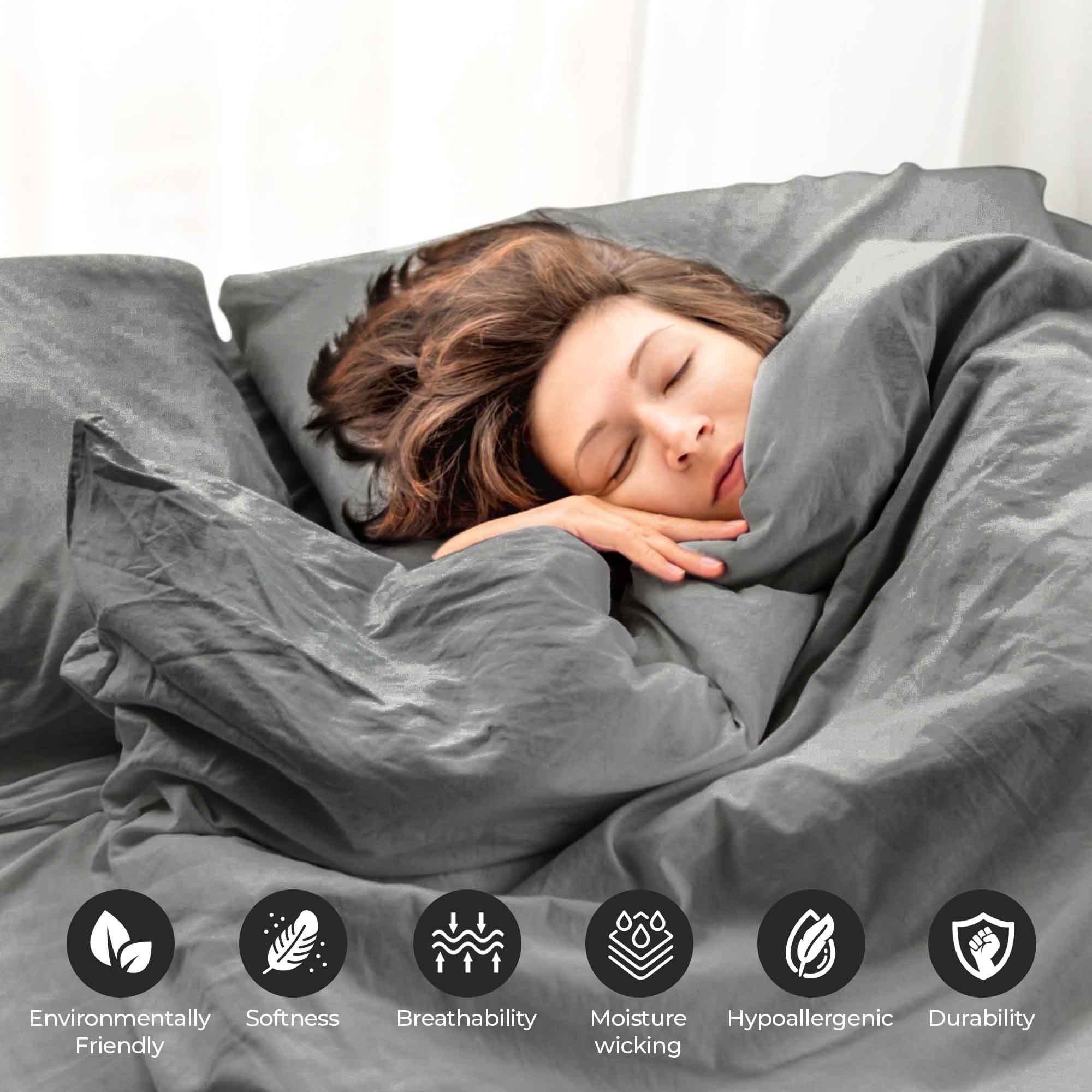 Orion Cotton Linen Garment 3 Piece Duvet Cover Set With Pillow Shams - Duvet Cover Set by Superior
