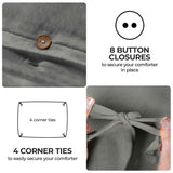 Orion Cotton Linen Garment 3 Piece Duvet Cover Set With Pillow Shams - Duvet Cover Set by Superior