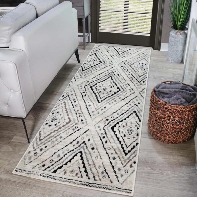 Ozark Geometric Diamonds Indoor Large Area Rugs Or Runner Rug - Rugs by Superior