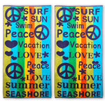 Peace Love Oversized Cotton 2 Piece Beach Towel Set - Beach Towel by Superior