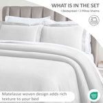Peploi Medium Weight Jacquard Matelasse Floral Wreath Bedspread Set - Bedspread by Superior