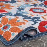 Petunia Vintage Floral Scroll Area Rug Indoor Outdoor Rugs - Rugs by Superior