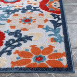 Petunia Vintage Floral Scroll Area Rug Indoor Outdoor Rugs - Rugs by Superior