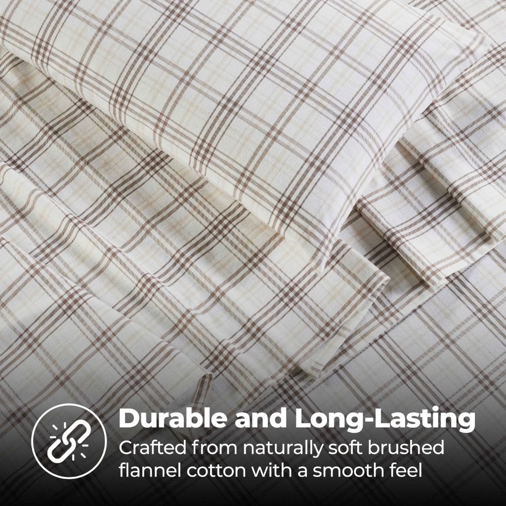 Plaid Flannel Cotton Classic Modern Farmhouse Deep Pocket Sheet Set - Sheet Set by Superior