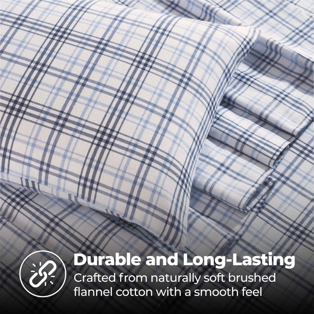 Plaid Flannel Cotton Classic Modern Farmhouse Deep Pocket Sheet Set - Sheet Set by Superior