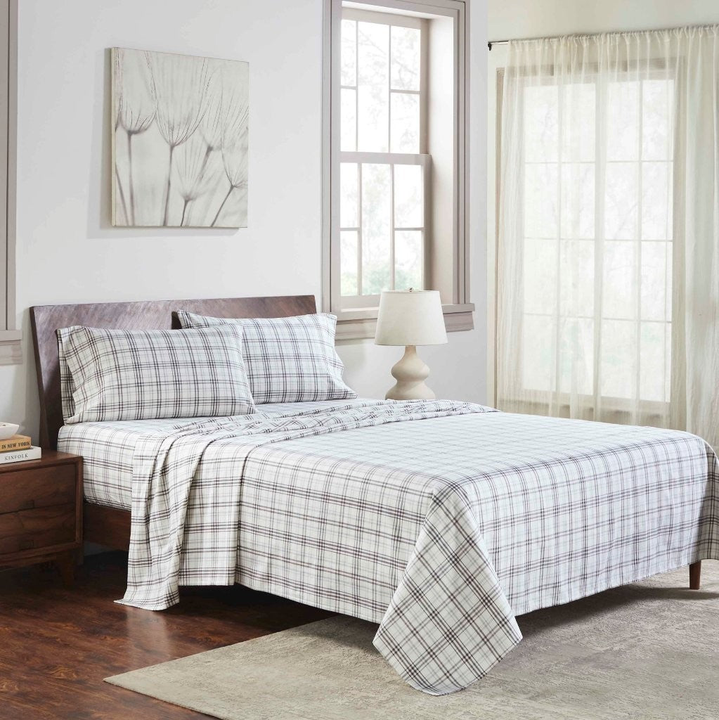 Plaid Flannel Cotton Classic Modern Farmhouse Deep Pocket Sheet Set - Sheet Set by Superior