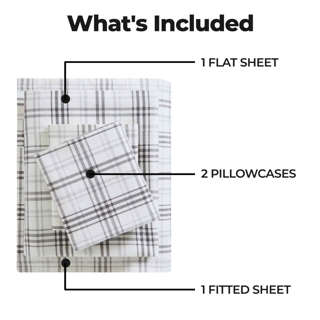 Plaid Flannel Cotton Classic Modern Farmhouse Deep Pocket Sheet Set - Sheet Set by Superior