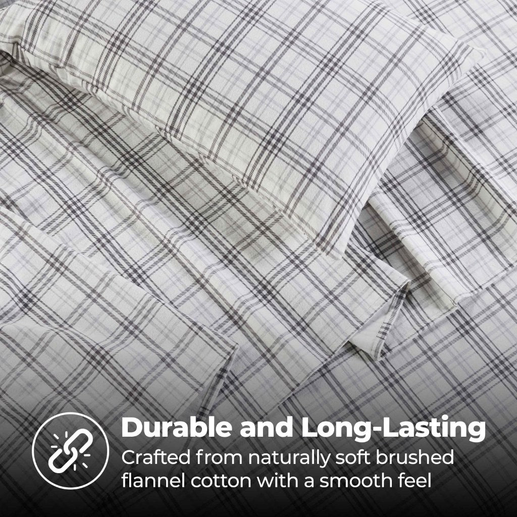 Plaid Flannel Cotton Classic Modern Farmhouse Deep Pocket Sheet Set - Sheet Set by Superior