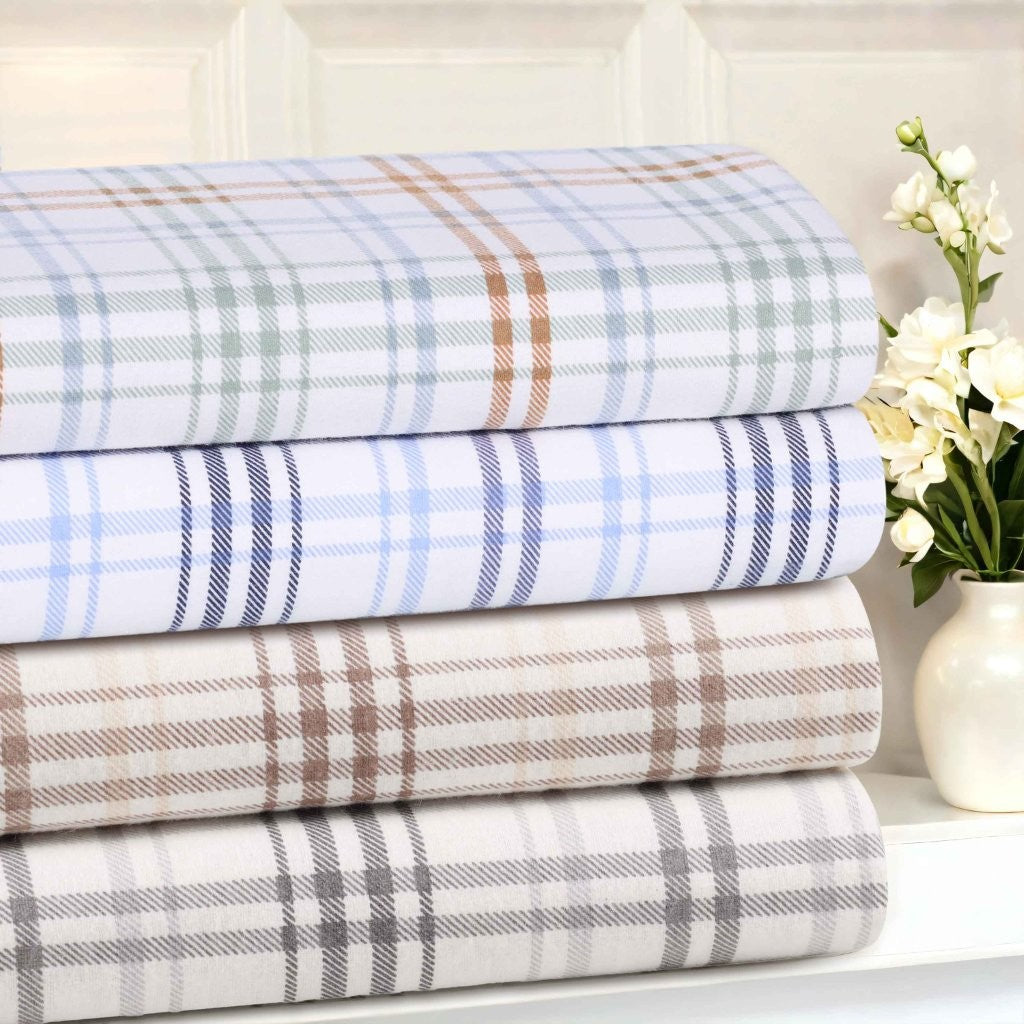Plaid Flannel Cotton Classic Modern Farmhouse Deep Pocket Sheet Set - Sheet Set by Superior