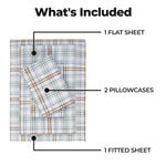 Plaid Flannel Cotton Classic Modern Farmhouse Deep Pocket Sheet Set - Sheet Set by Superior