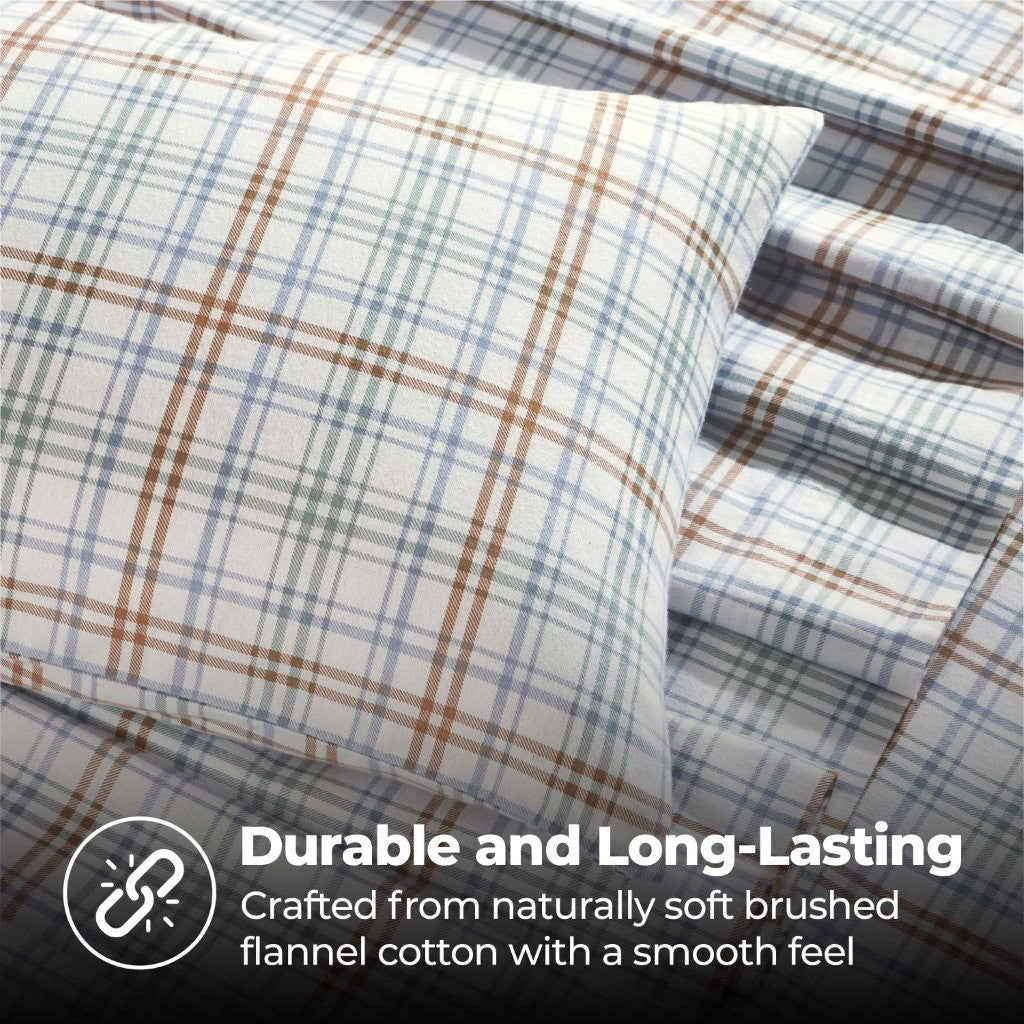 Plaid Flannel Cotton Classic Modern Farmhouse Deep Pocket Sheet Set - Sheet Set by Superior