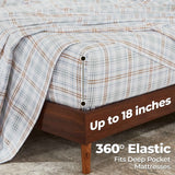 Plaid Flannel Cotton Classic Modern Farmhouse Deep Pocket Sheet Set - Sheet Set by Superior
