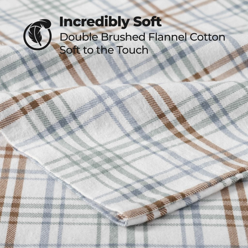 Plaid Flannel Cotton Classic Modern Farmhouse Pillowcases, Set of 2 - Pillowcases by Superior