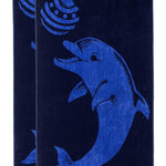 Play Dolphin Oversized Cotton 2 Piece Beach Towel Set - Beach Towel by Superior