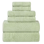 Playa Zero Twist Cotton Solid Waffle Textured 6 Piece Towel Set - Towel Set by Superior