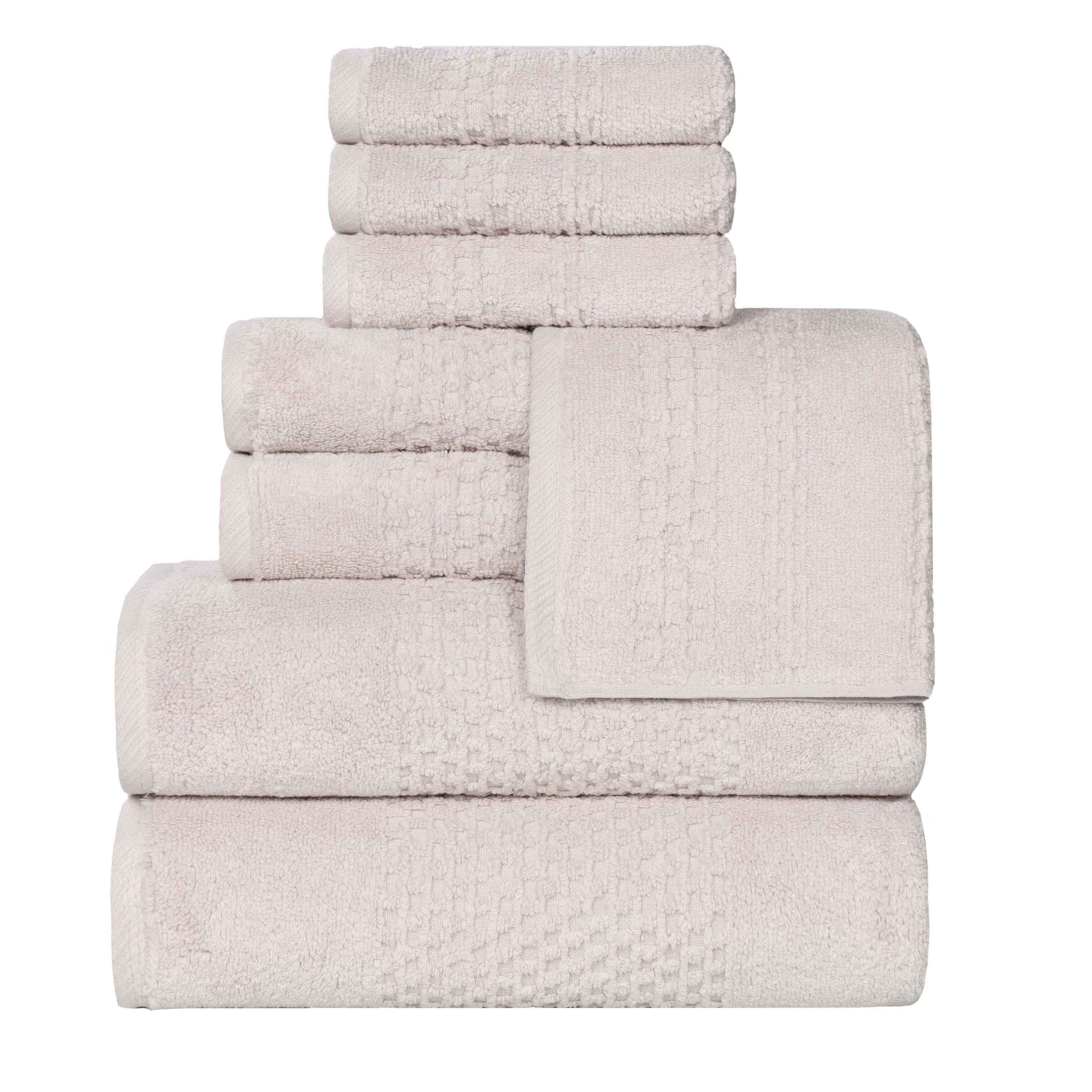 Playa Zero Twist Cotton Solid Waffle Textured 8 Piece Towel Set - Towel Set by Superior Brand