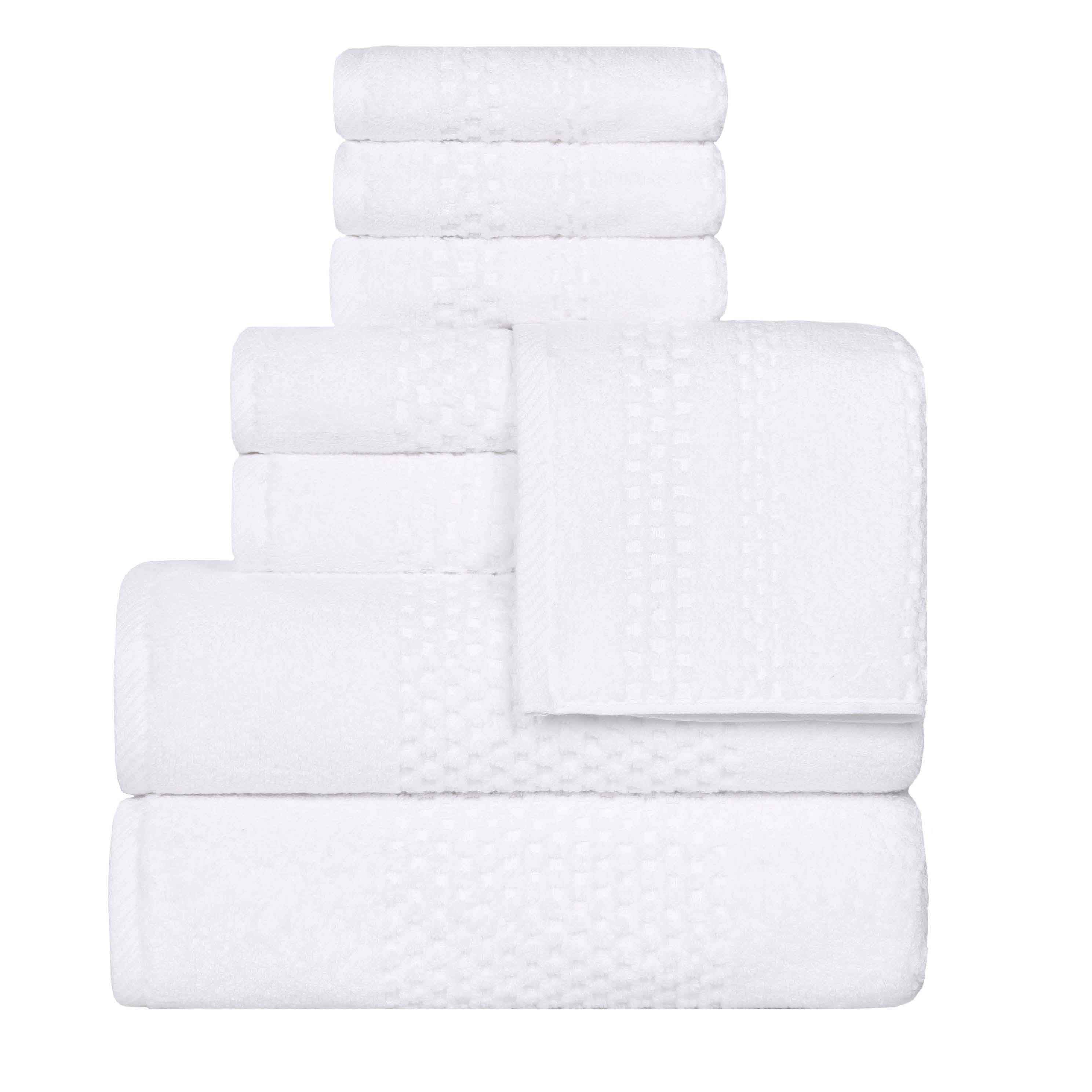 Playa Zero Twist Cotton Solid Waffle Textured 8 Piece Towel Set - Towel Set by Superior Brand