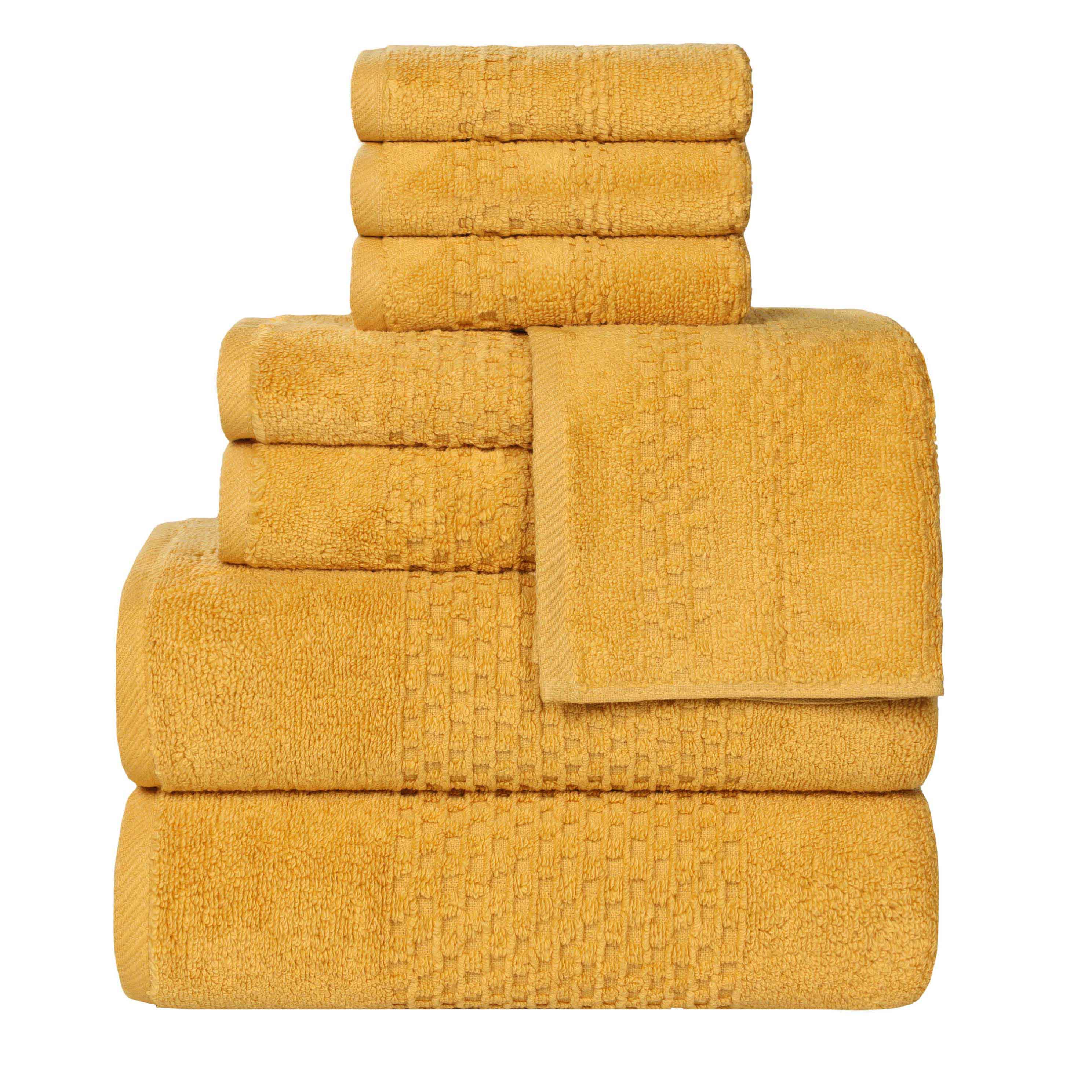 Playa Zero Twist Cotton Solid Waffle Textured 8 Piece Towel Set - Towel Set by Superior Brand