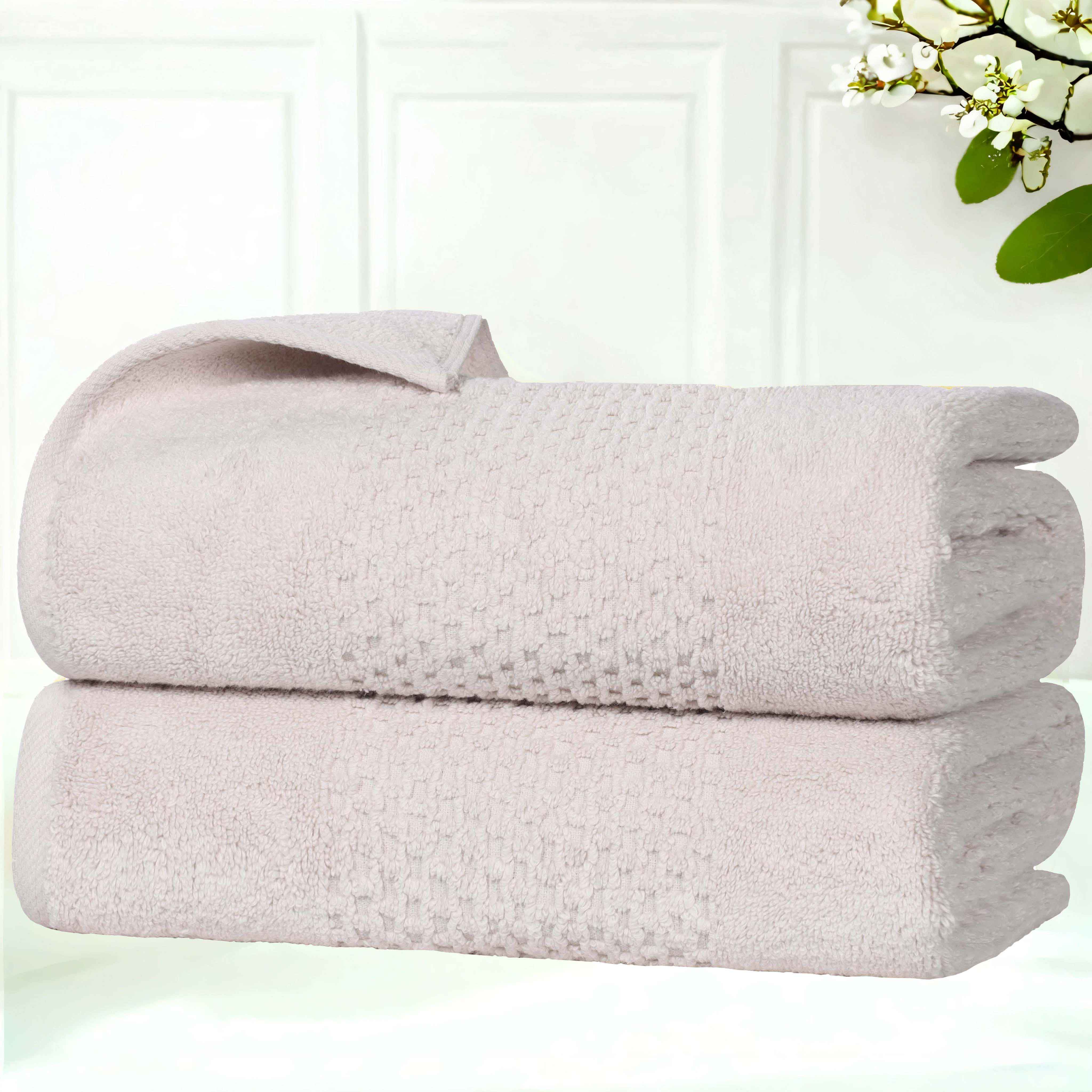 Zero Twist Cotton Solid Waffle Textured Bath Towel Set of 2 - Bath Towel by Superior Brand