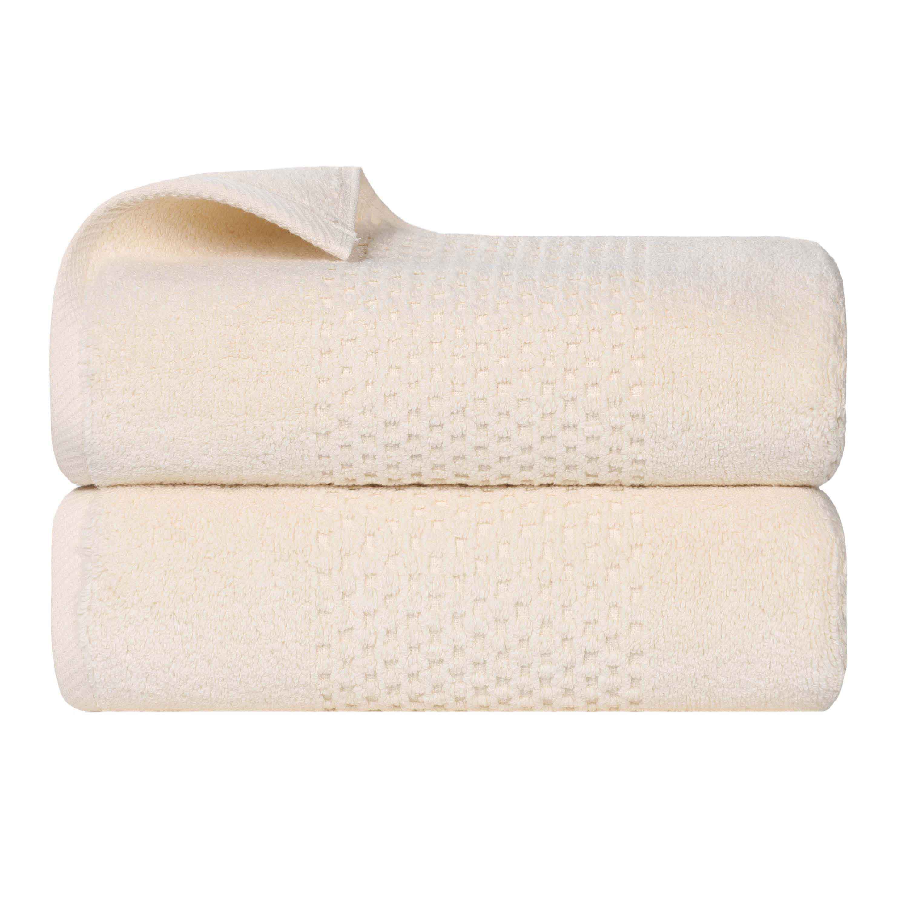 Zero Twist Cotton Solid Waffle Textured Bath Towel Set of 2 - Bath Towel by Superior Brand