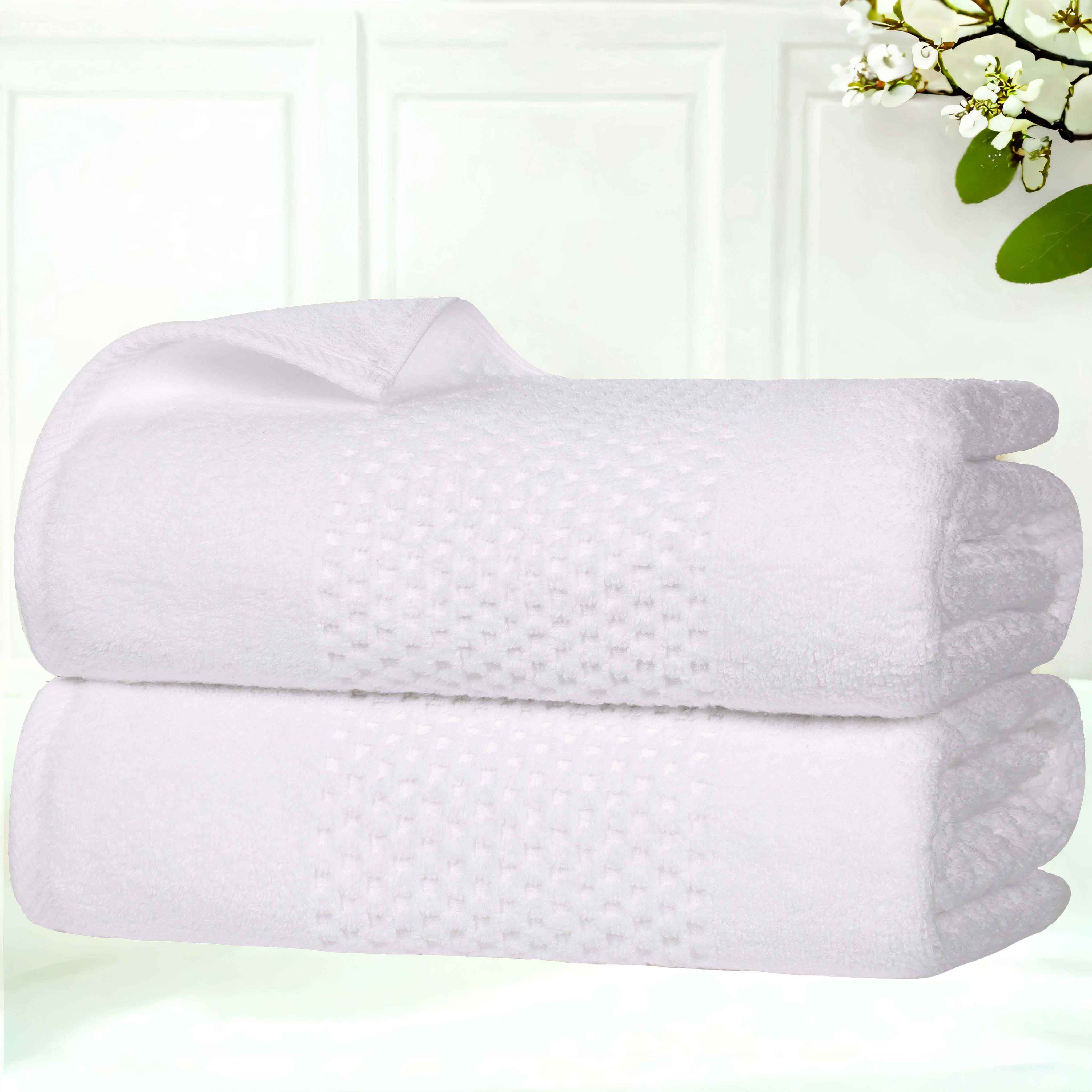 Zero Twist Cotton Solid Waffle Textured Bath Towel Set of 2 - Bath Towel by Superior Brand
