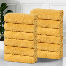 Playa Zero Twist Cotton Solid Waffle Textured Face Towels, Set of 12 - Face Towel by Superior Brand