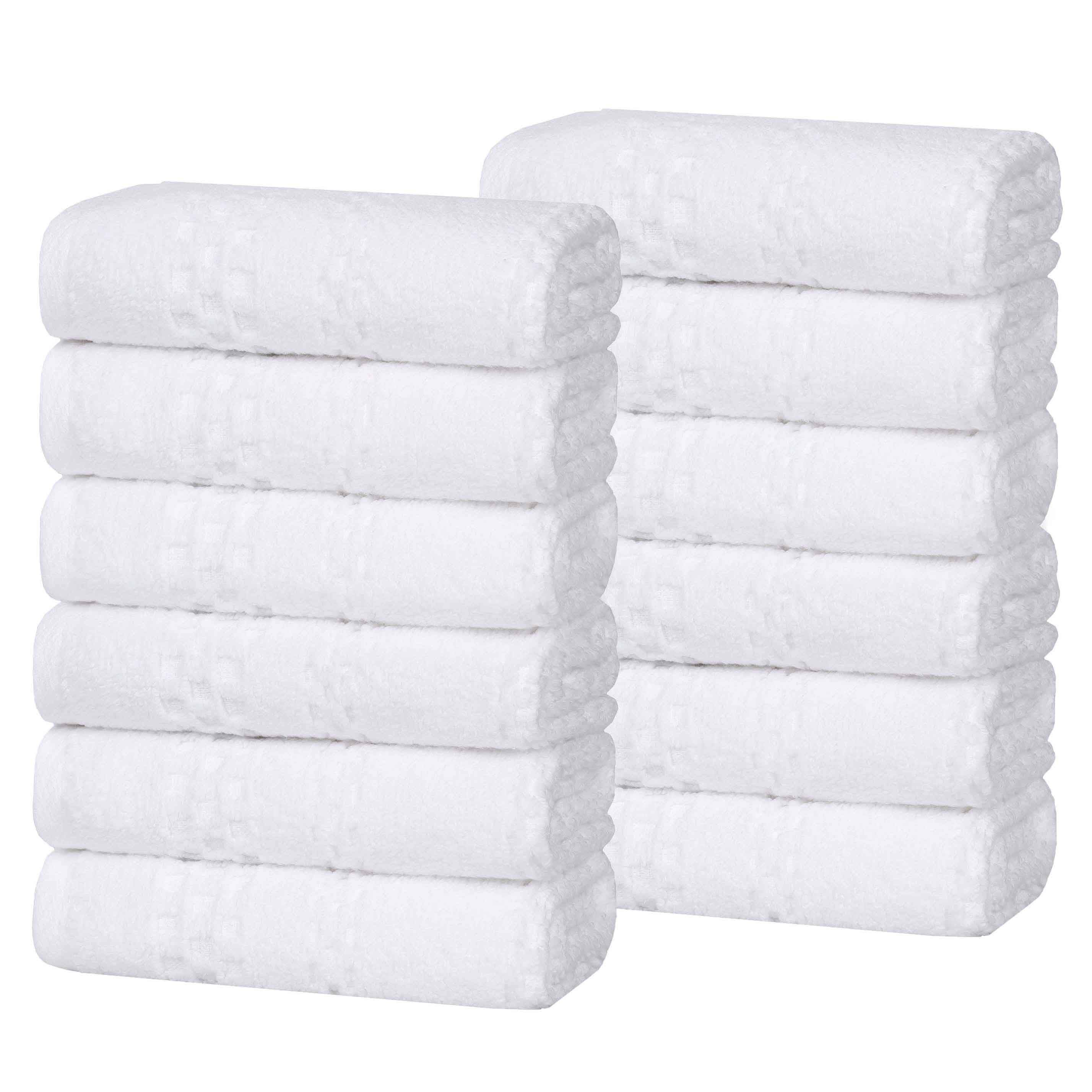 Playa Zero Twist Cotton Solid Waffle Textured Face Towels, Set of 12 - Face Towel by Superior