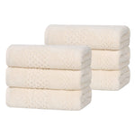 Playa Zero Twist Cotton Solid Waffle Textured Hand Towels, Set of 6 - Hand Towel by Superior