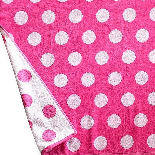 Polka Dot Cotton Oversized 2 Piece Beach Towel Set - Beach Towel by Superior