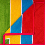 Rainbow Stripes Egyptian Cotton Oversized 2 Piece Beach Towel Set - Egyptian Cotton Beach Towel by Superior