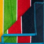 Rainbow Stripes Egyptian Cotton Oversized 2 Piece Beach Towel Set - Egyptian Cotton Beach Towel by Superior