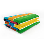 Rainbow Stripes Egyptian Cotton Oversized 2 Piece Beach Towel Set - Egyptian Cotton Beach Towel by Superior