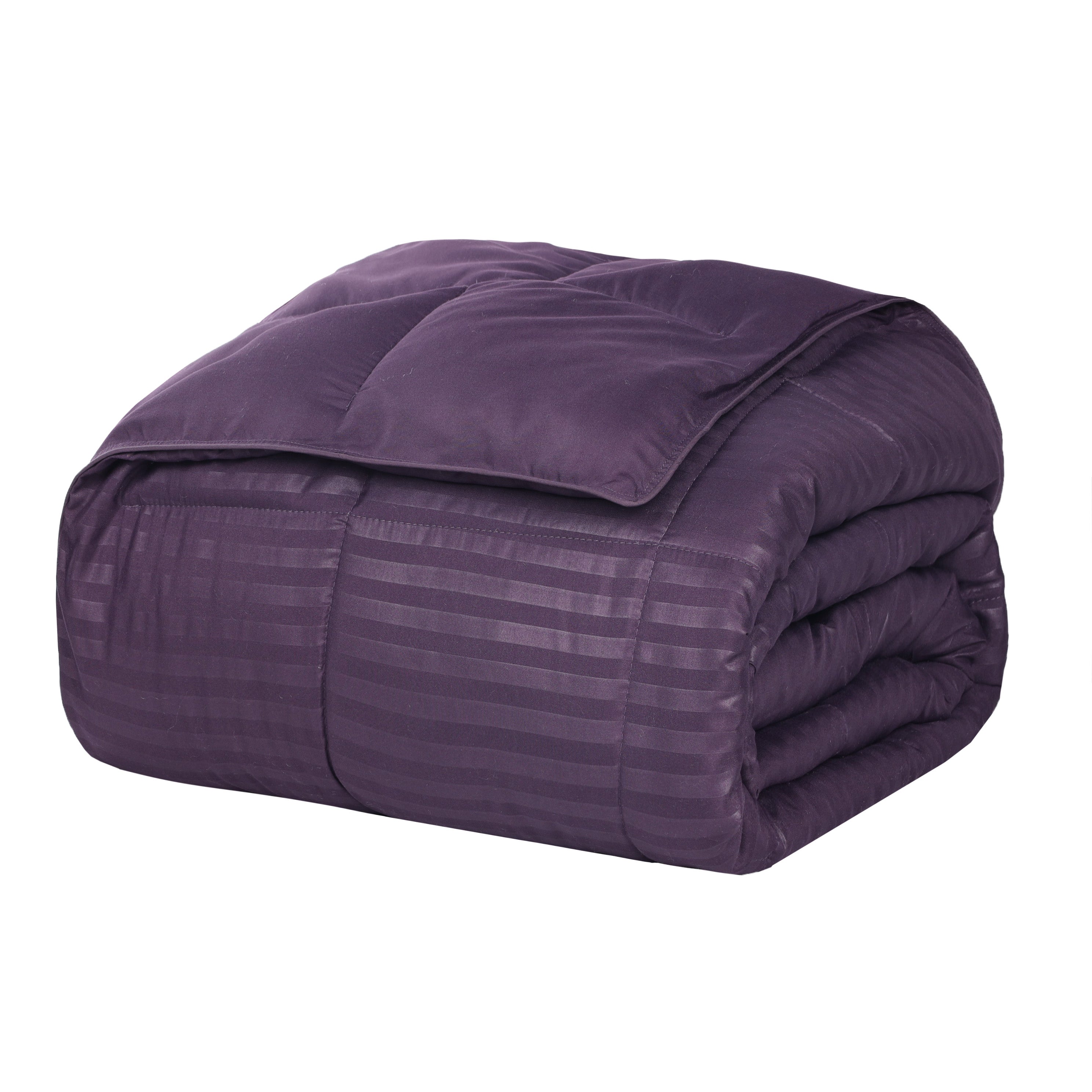 Reversible Down Alternative All-Season Solid Striped Blanket - Blanket by Superior Brand