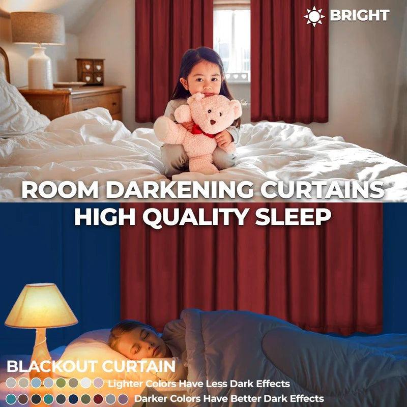 Rod Pocket Room Darkening Solid Blackout Curtains, Set of 2 - Blackout Curtains by Superior