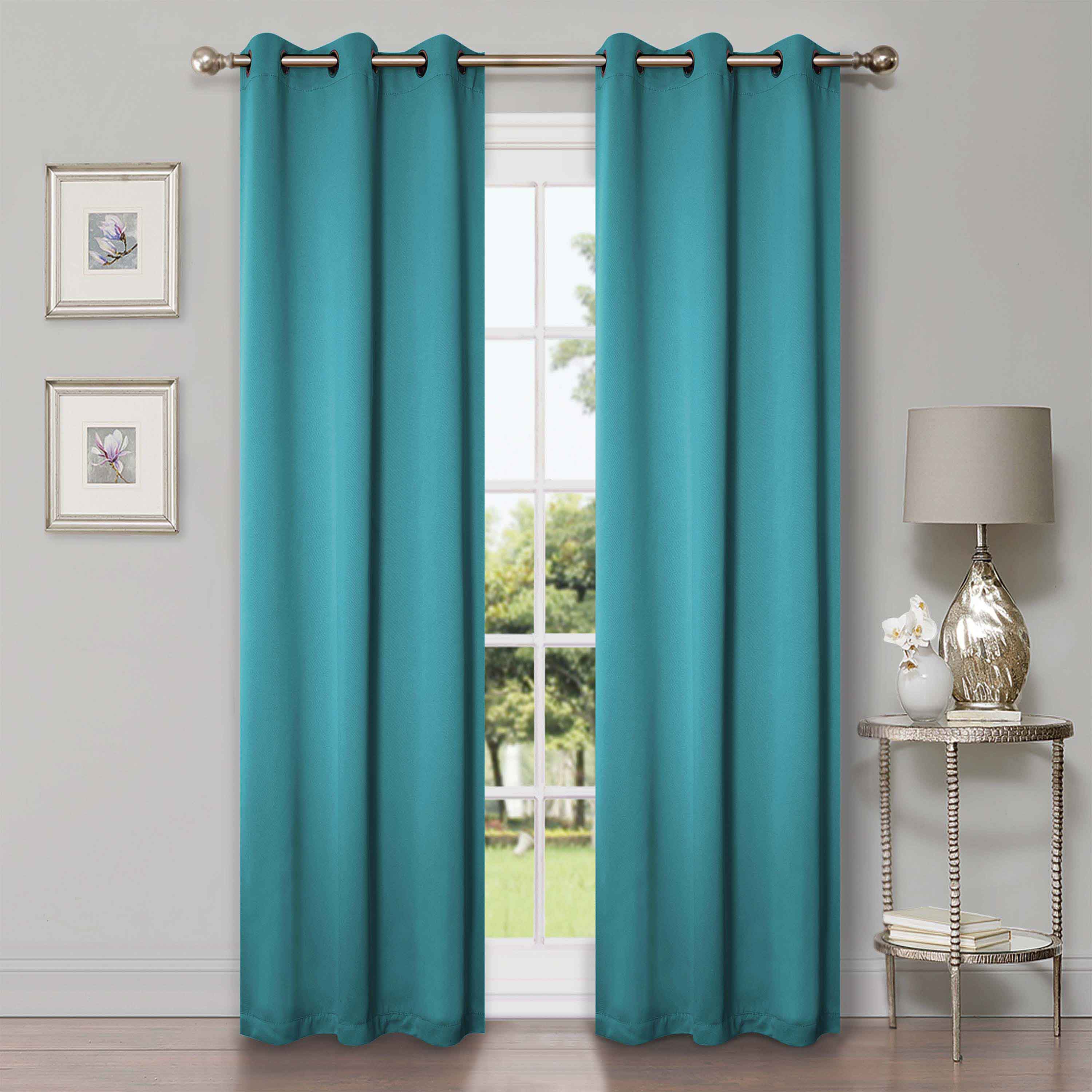 Rod Pocket Room Darkening Solid Blackout Curtains, Set of 2 - Blackout Curtains by Superior Brand